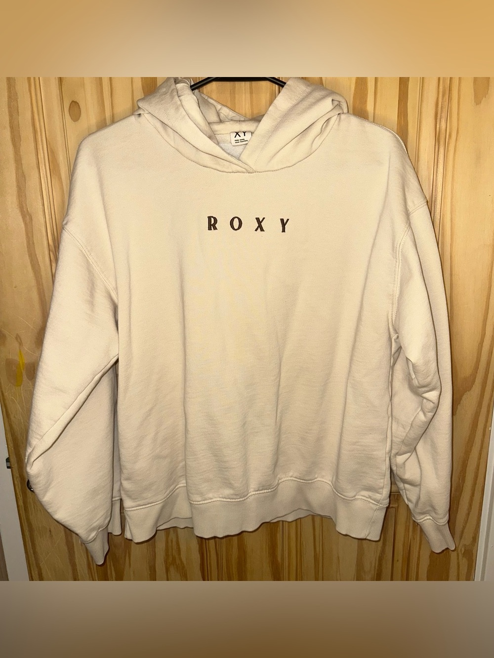 191 Roxy Beige Graphic Hoodie- Size XS